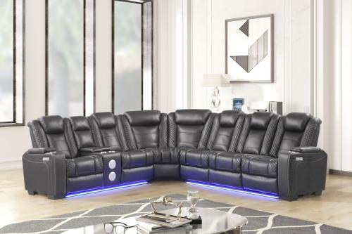 Journey Grey Power Reclining Sectional