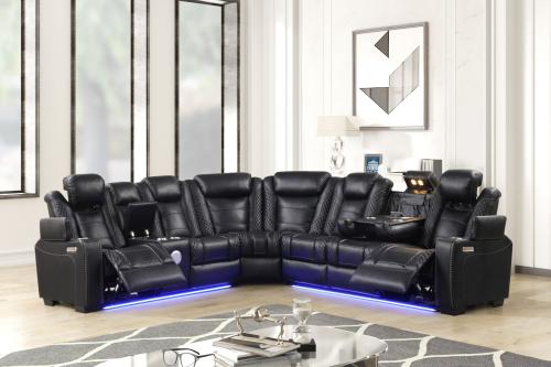 Journey Grey Power Reclining Sectional