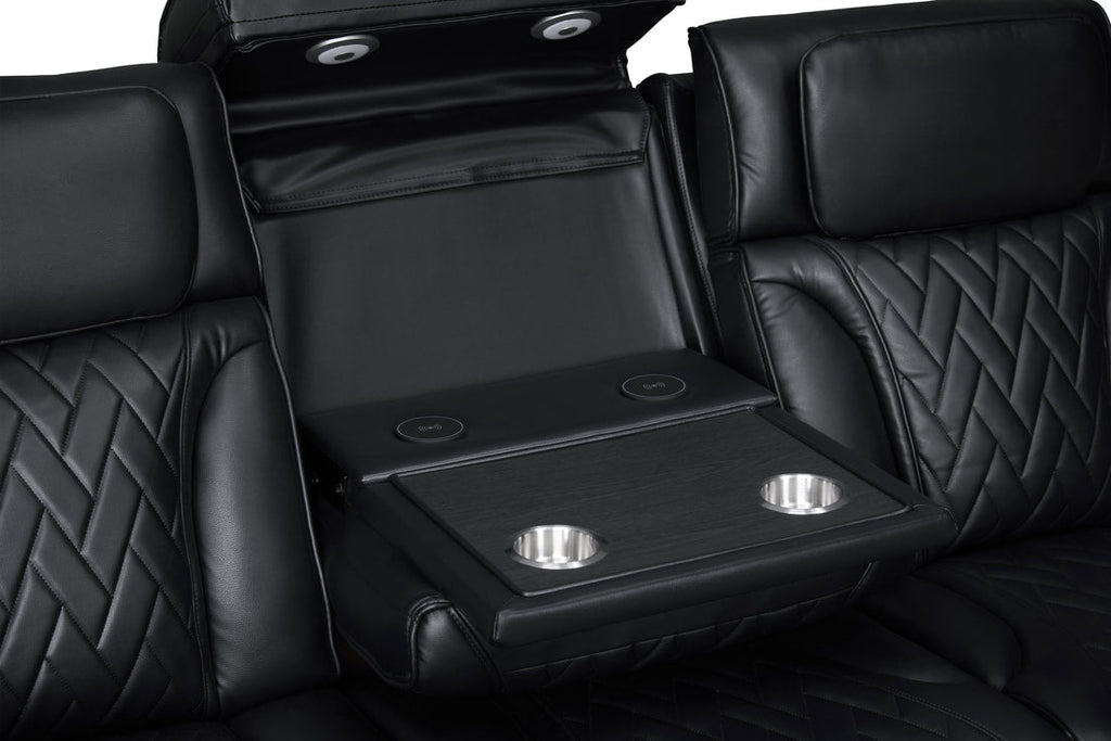 Dubai 3-piece Black Power Reclining Set