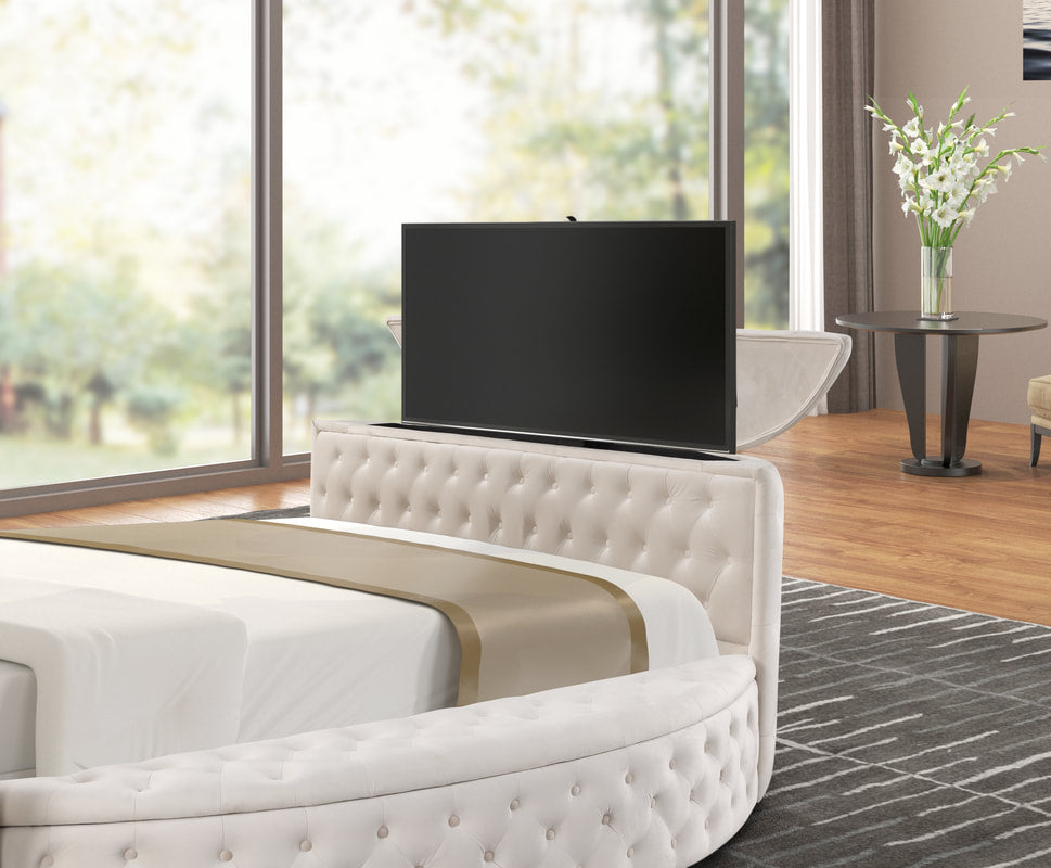Patron  Platform Bed in Beige